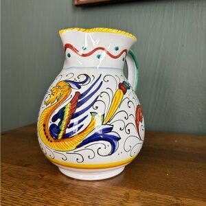 Deruta Raffaellesco Hand-Painted Pitcher